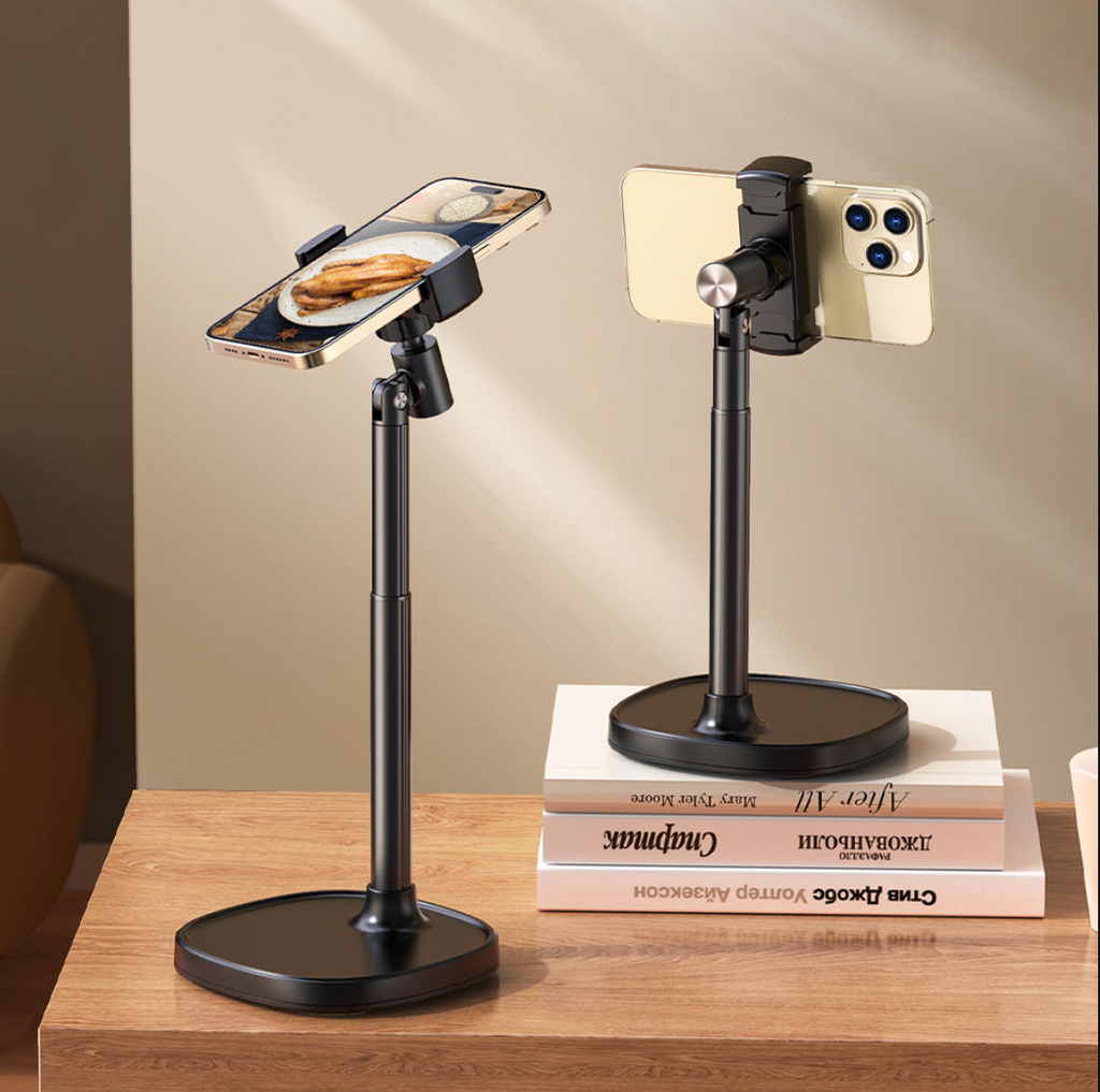 Premium Foldable Aluminium Phone Stand – Adjustable Portable Desktop Holder