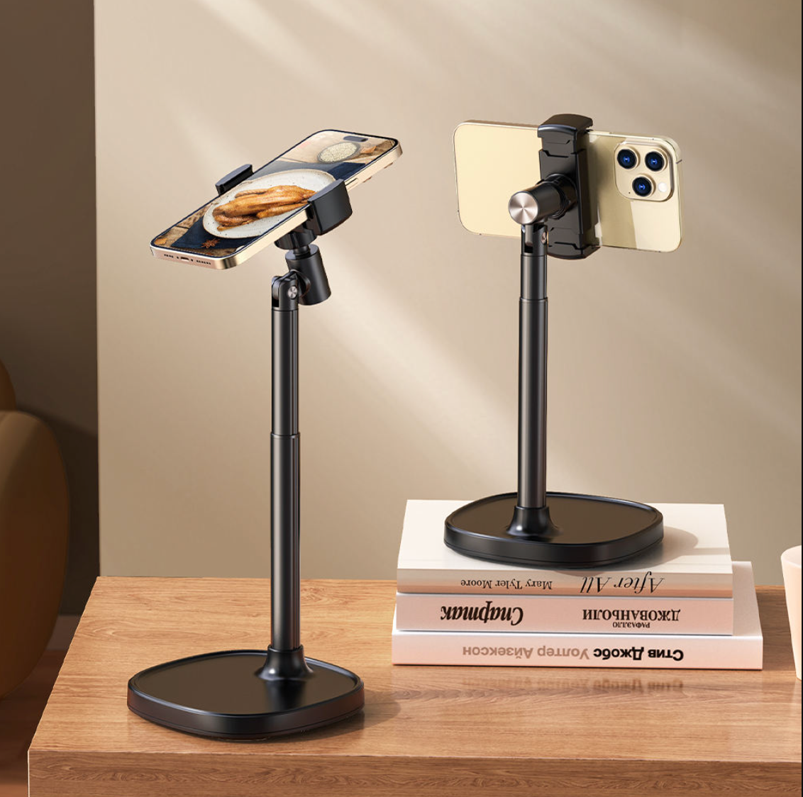 Premium Foldable Aluminium Phone Stand – Adjustable Portable Desktop Holder