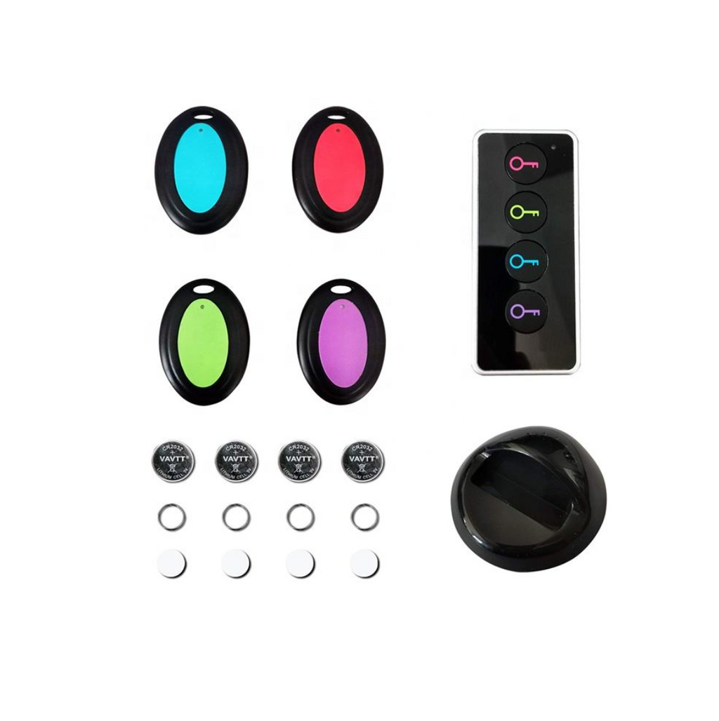 Smart 4-in-1 Wireless Key Finder – Anti-Lost Item Tracker with 4 Receivers & Audible Alarm
