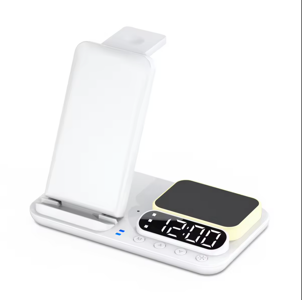 3-in-1 Wireless Charging Alarm Clock – Digital LED Clock & Phone Charging Station